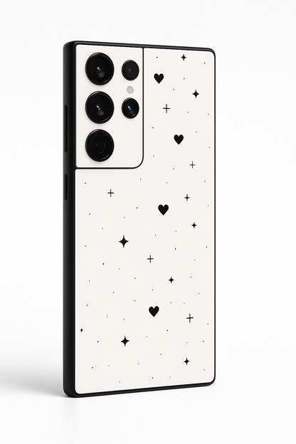 Minimal Love Premium Glass Back Cover For Galaxy S22, S23, S24, S25 Models
