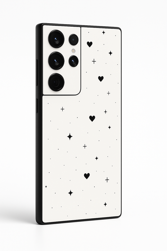 Minimal Love Premium Glass Back Cover For Galaxy S22, S23, S24, S25 Models