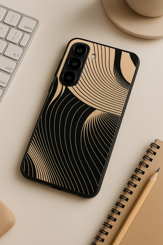 Aesthetic Swirls Premium Glass Back Cover For Galaxy S22, S23, S24, S25 Models