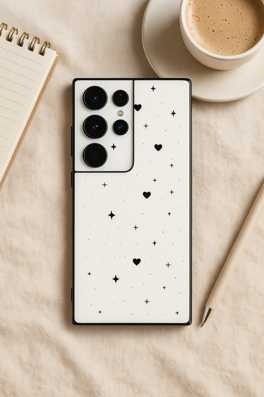 Minimal Love Premium Glass Back Cover For Galaxy S22, S23, S24, S25 Models
