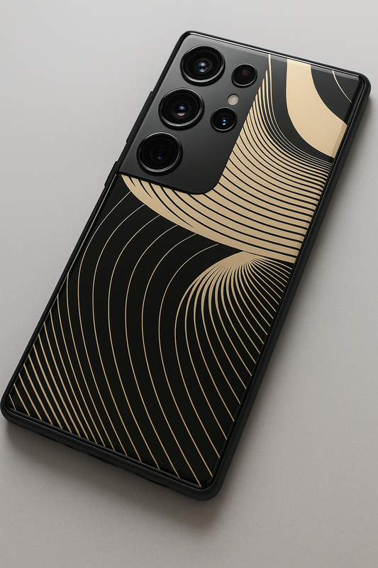 Aesthetic Swirls Premium Glass Back Cover For Galaxy S22, S23, S24, S25 Models