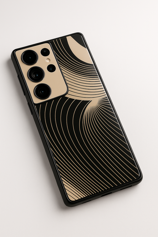 Aesthetic Swirls Premium Glass Back Cover For Galaxy S22, S23, S24, S25 Models