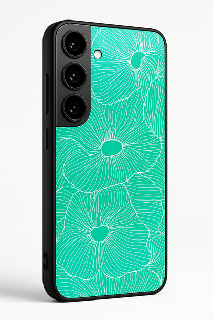 The Sketchy Petals Premium Glass Back Cover For Galaxy S22, S23, S24, S25 Models
