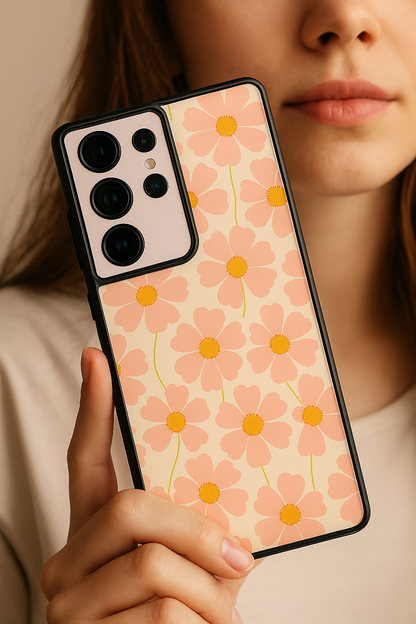 Cherry Blossom* Premium Glass Back Cover For Galaxy S22, S23, S24, S25 Models