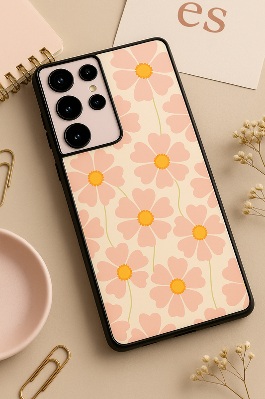 Cherry Blossom* Premium Glass Back Cover For Galaxy S22, S23, S24, S25 Models