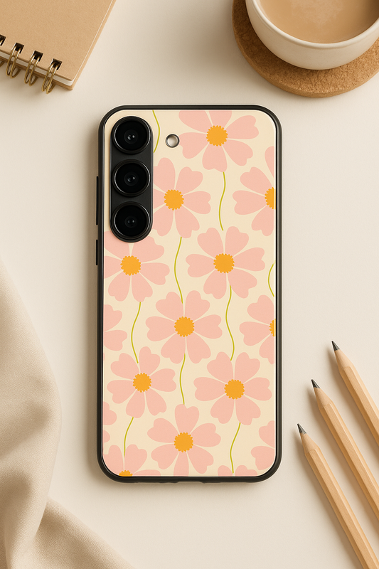 Cherry Blossom* Premium Glass Back Cover For Galaxy S22, S23, S24, S25 Models