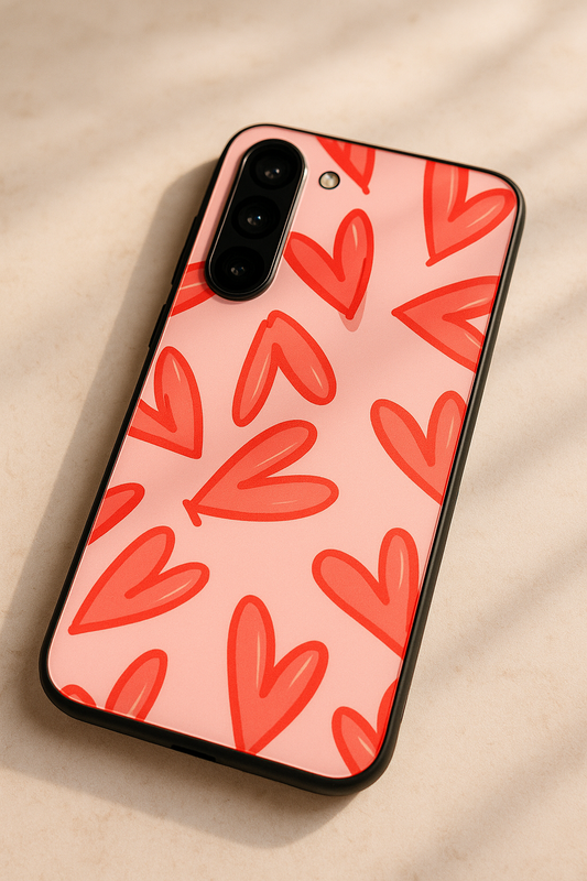 Love Doodles Premium Glass Back Cover For Galaxy S22, S23, S24, S25 Models