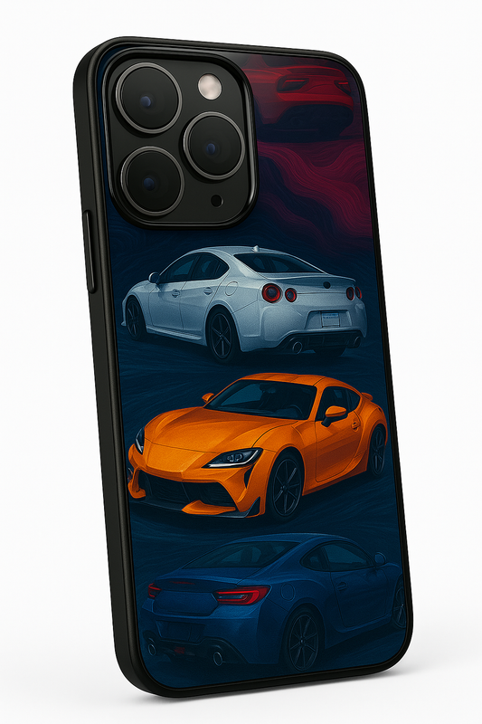Car Lover Premium Glass Back Cover For iPhone 11,12,13,14,15,16 Models