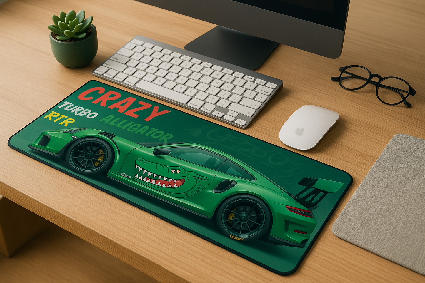 Printed Mouse Pad| Silicon Base | Later Alligator Graphic | Available in Size - Small, Large