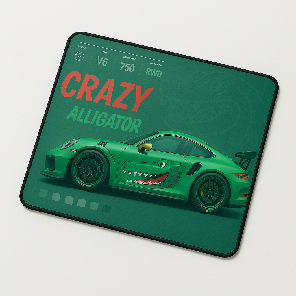 Printed Mouse Pad| Silicon Base | Later Alligator Graphic | Available in Size - Small, Large
