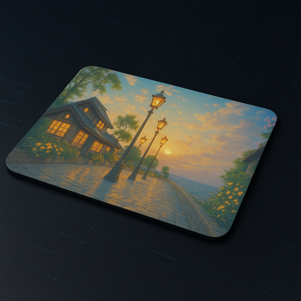 Printed Mouse Pad| Silicon Base | Venice Street Graphic | Available in Size - Small, Large