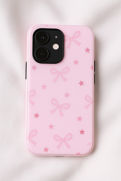 Sparkling Bows Premium Glass Back Cover For iPhone 11,12,13,14,15,16 Models