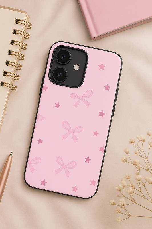 Sparkling Bows Premium Glass Back Cover For iPhone 11,12,13,14,15,16 Models