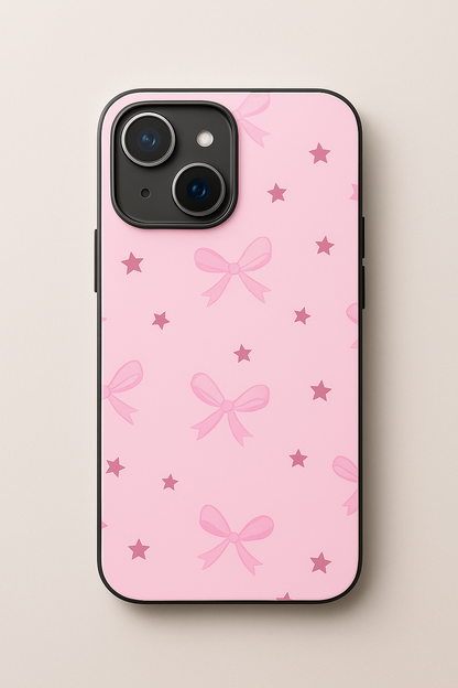 Sparkling Bows Premium Glass Back Cover For iPhone 11,12,13,14,15,16 Models