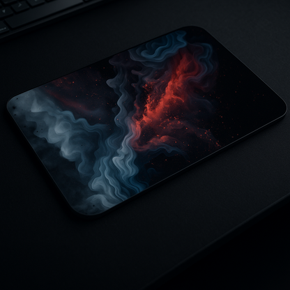 Printed Mouse Pad| Silicon Base | Aesthetic Smoke Graphic | Available in Size - Small, Large