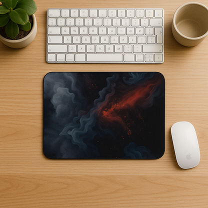 Printed Mouse Pad| Silicon Base | Aesthetic Smoke Graphic | Available in Size - Small, Large