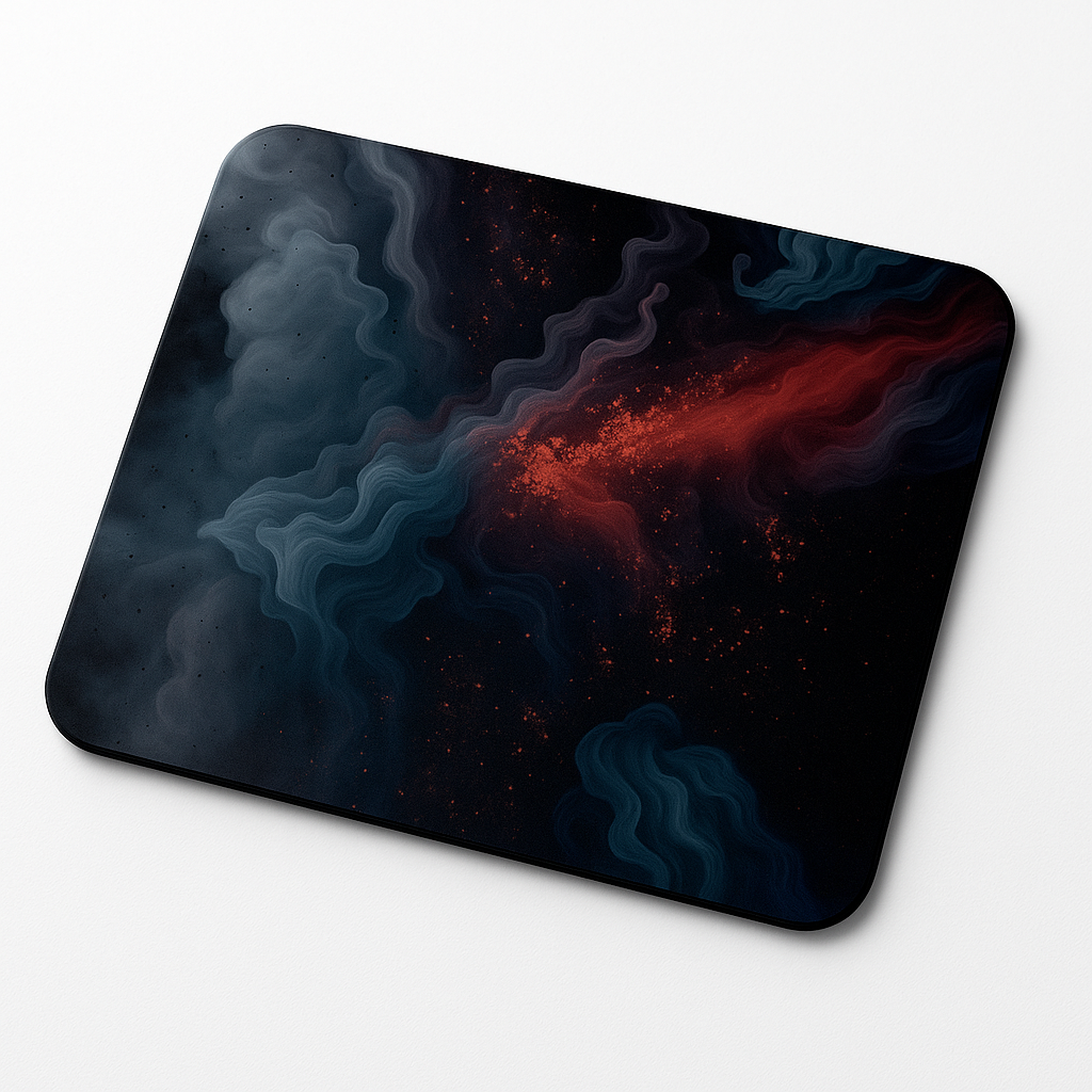 Printed Mouse Pad| Silicon Base | Aesthetic Smoke Graphic | Available in Size - Small, Large