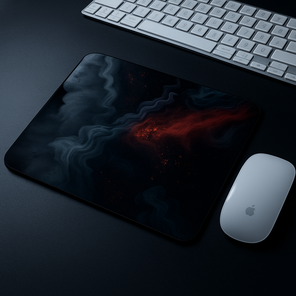 Printed Mouse Pad| Silicon Base | Aesthetic Smoke Graphic | Available in Size - Small, Large