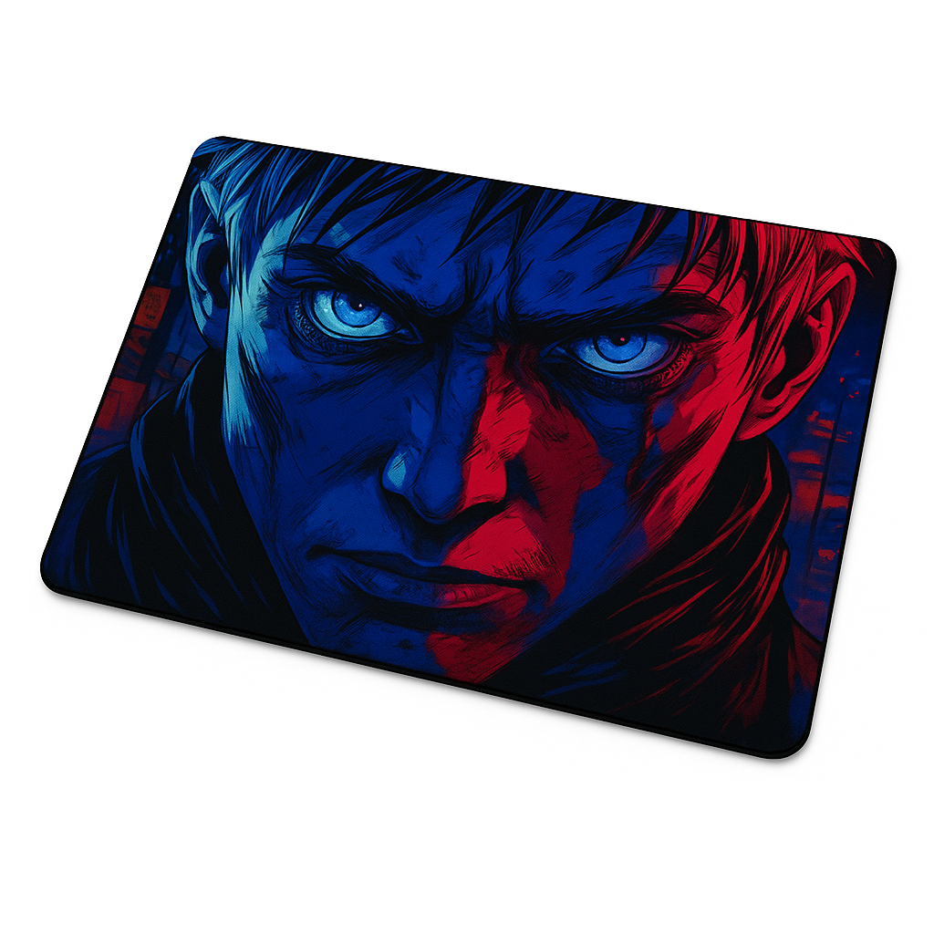 Printed Mouse Pad| Silicon Base | Focused Anime Character Graphic | Available in Size - Small, Large
