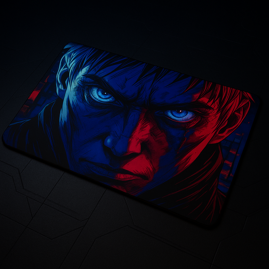 Printed Mouse Pad| Silicon Base | Focused Anime Character Graphic | Available in Size - Small, Large