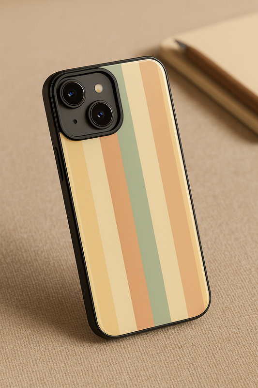 Abstract Stripes Premium Glass Back Cover For iPhone 11,12,13,14,15,16 Models