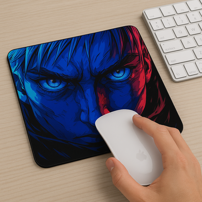 Printed Mouse Pad| Silicon Base | Focused Anime Character Graphic | Available in Size - Small, Large