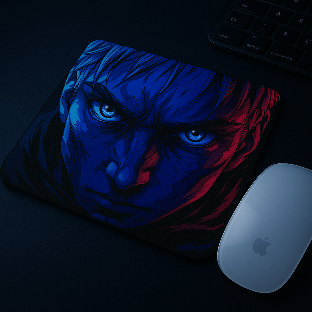 Printed Mouse Pad| Silicon Base | Focused Anime Character Graphic | Available in Size - Small, Large