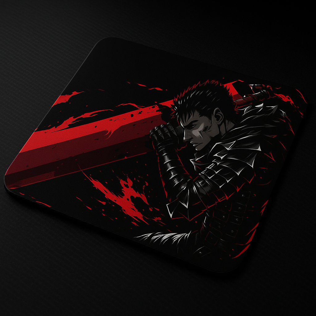 Printed Mouse Pad| Silicon Base | Anime  with Sword Graphic | Available in Size - Small, Large