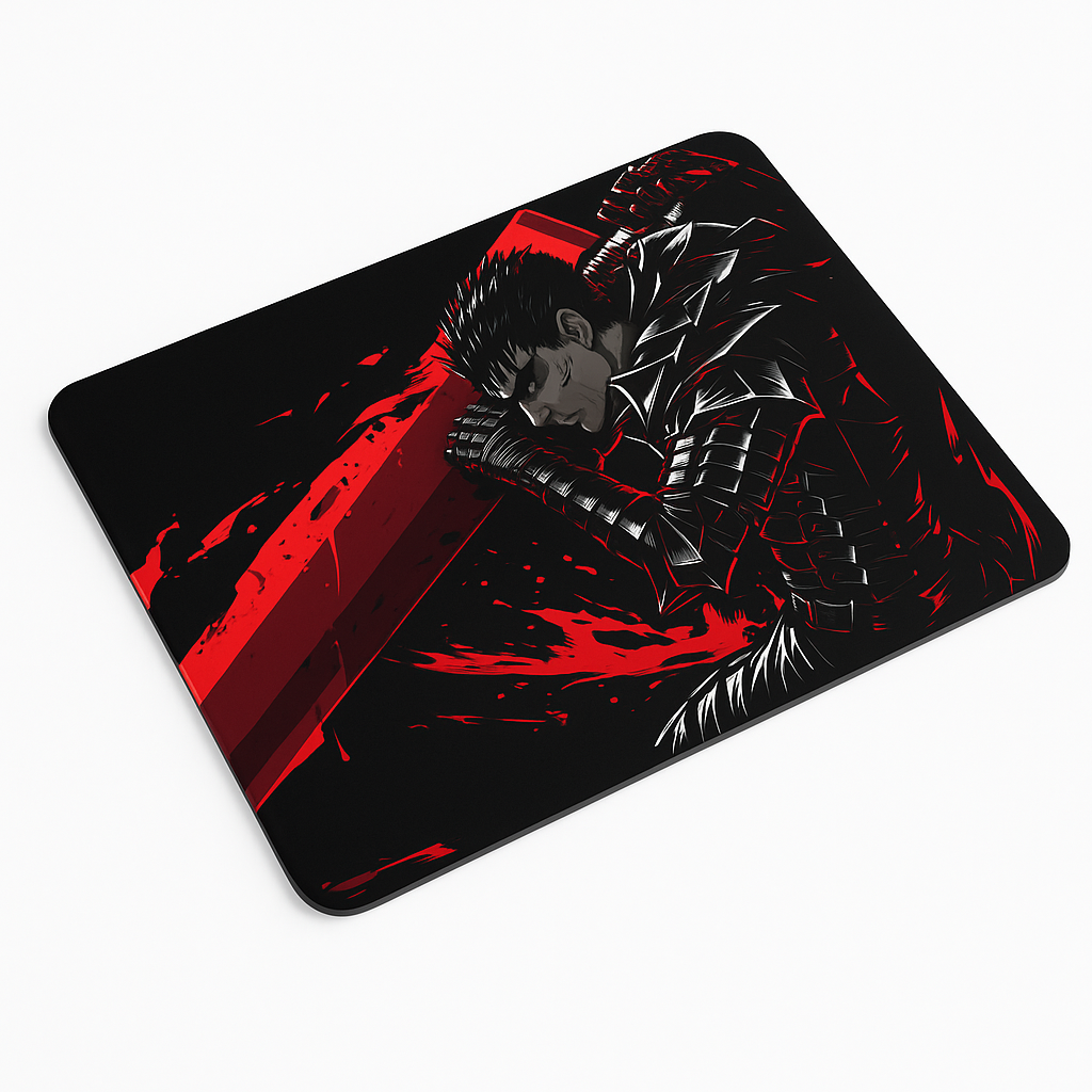 Printed Mouse Pad| Silicon Base | Anime  with Sword Graphic | Available in Size - Small, Large