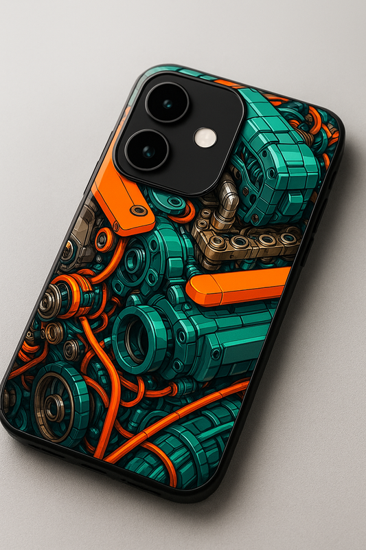 Aesthetic Engine-ry Premium Glass Back Cover For iPhone 11,12,13,14,15,16 Models