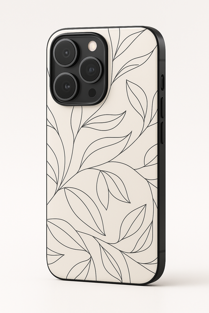 The Petal Sketch Premium Glass Back Cover For iPhone 11,12,13,14,15,16 Models