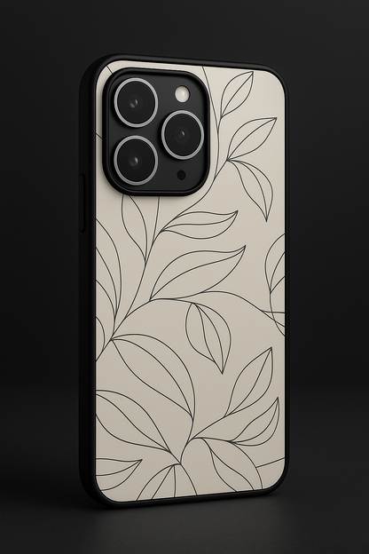 The Petal Sketch Premium Glass Back Cover For iPhone 11,12,13,14,15,16 Models