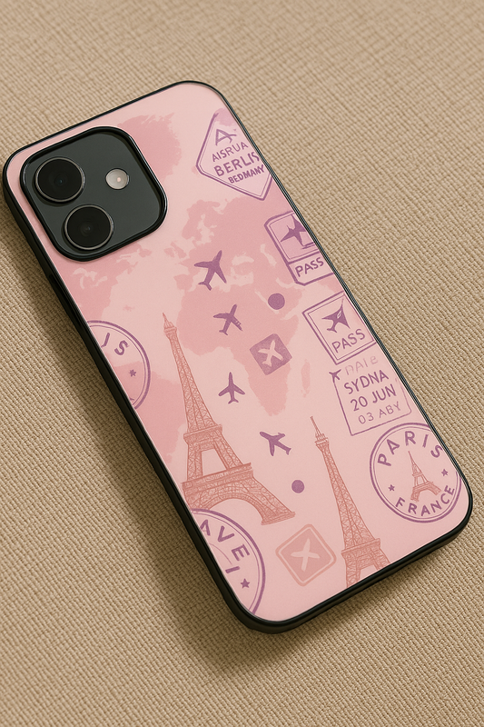 I love Paris Premium Glass Back Cover For iPhone 11,12,13,14,15,16 Models