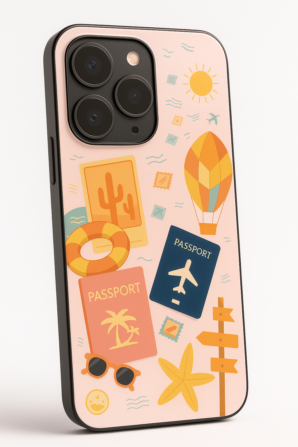 I love Travelling  Premium Glass Back Cover For iPhone 11,12,13,14,15,16 Models