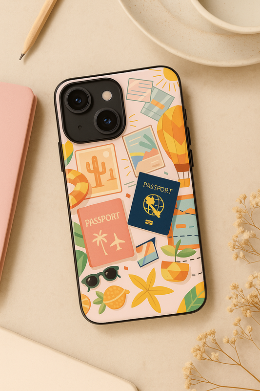 I love Travelling  Premium Glass Back Cover For iPhone 11,12,13,14,15,16 Models