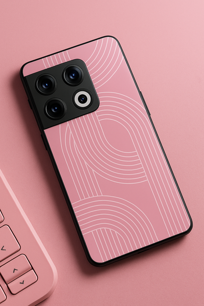 Linear Blush Glass Back Cover For One Plus 13, 12, 11, 10, Nord Series