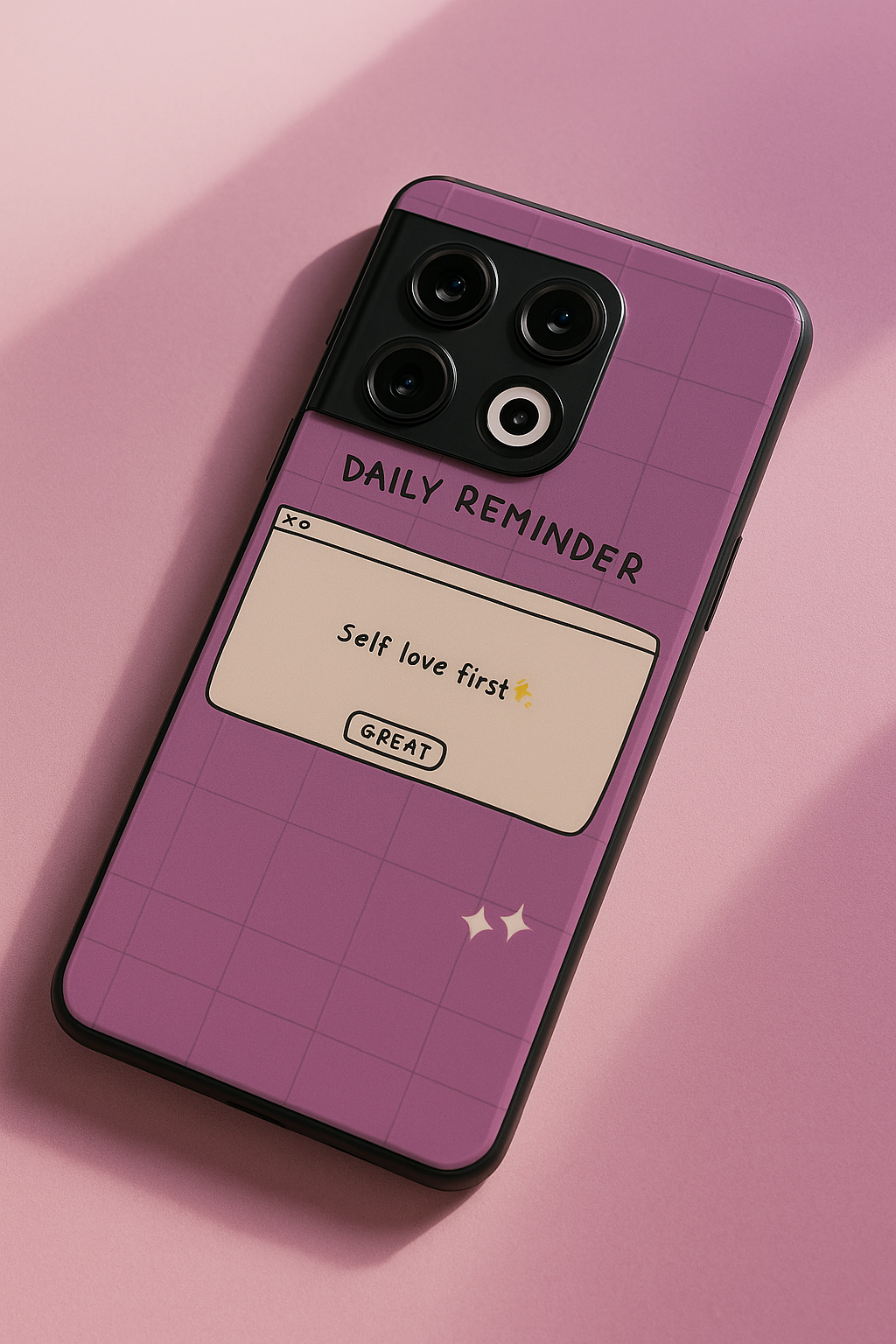 Daily Reminder -2 Glass Back Cover For One Plus 13, 12, 11, 10, Nord Series