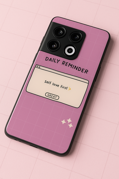 Daily Reminder -2 Glass Back Cover For One Plus 13, 12, 11, 10, Nord Series