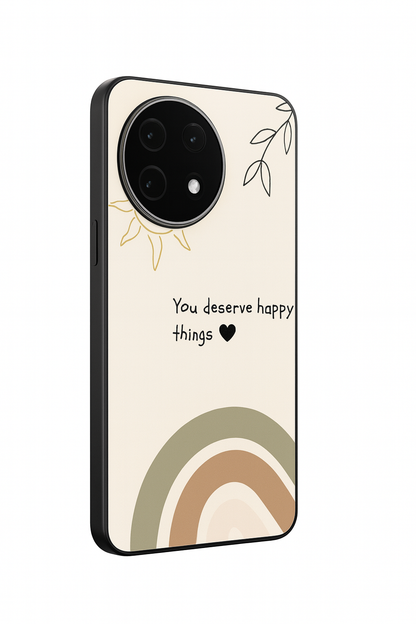 Happy Things Glass Back Cover For One Plus 13, 12, 11, 10, Nord Series