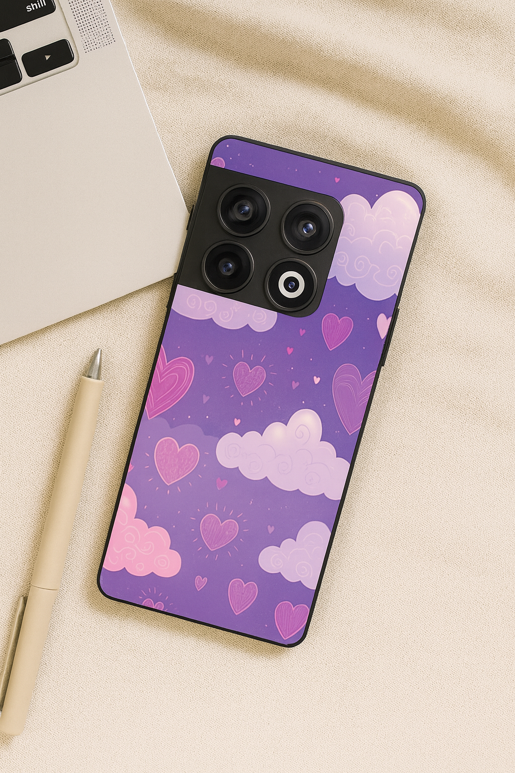 Lavender Skies Glass Back Cover For One Plus 13, 12, 11, 10, Nord Series