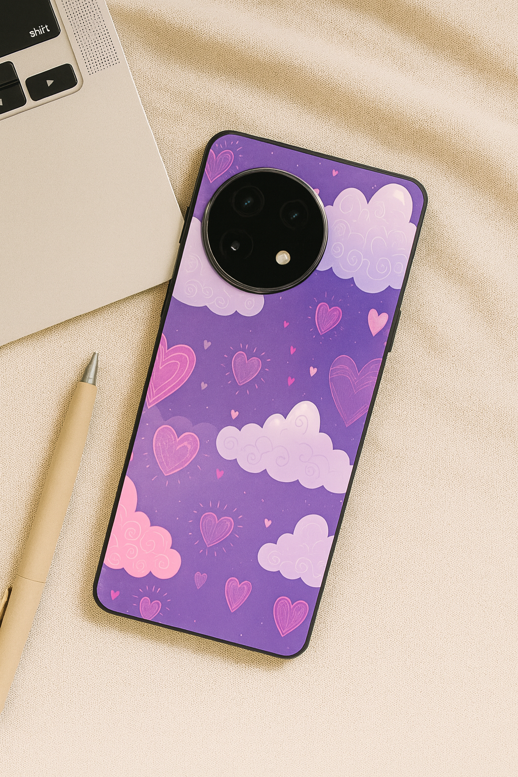 Lavender Skies Glass Back Cover For One Plus 13, 12, 11, 10, Nord Series