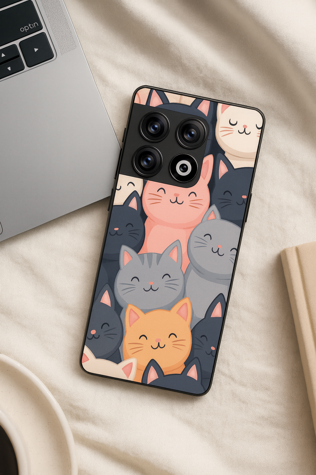 Meow Mix Glass Back Cover For One Plus 13, 12, 11, 10, Nord Series
