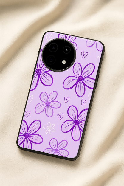 Lilac Bloom Glass Back Cover For One Plus 13, 12, 11, 10, Nord Series