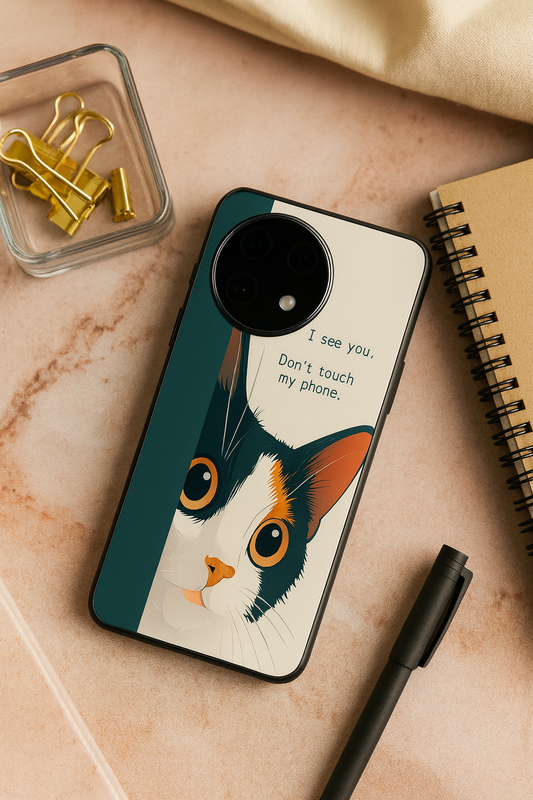 Sassy Cat Glass Back Cover For One Plus 13, 12, 11, 10, Nord Series