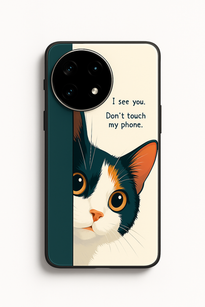 Sassy Cat Glass Back Cover For One Plus 13, 12, 11, 10, Nord Series