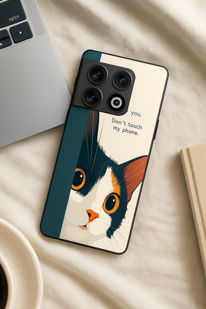 Sassy Cat Glass Back Cover For One Plus 13, 12, 11, 10, Nord Series