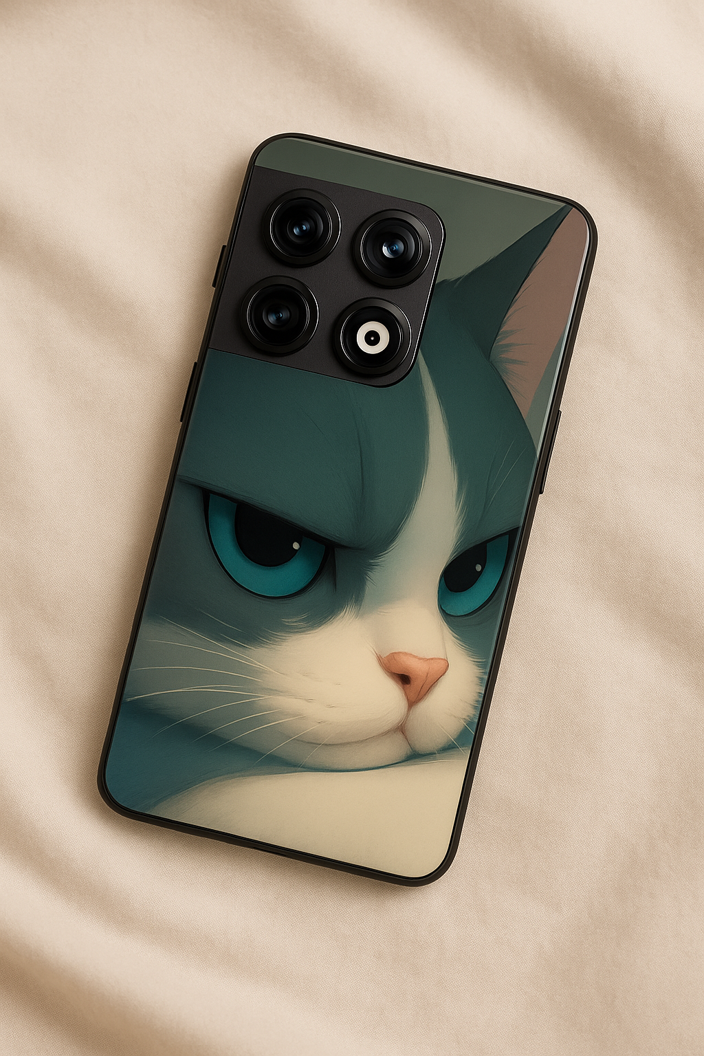 The Grump Cat Glass Back Cover For One Plus 13, 12, 11, 10, Nord Series