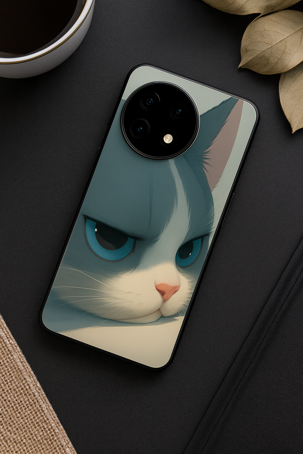 The Grump Cat Glass Back Cover For One Plus 13, 12, 11, 10, Nord Series