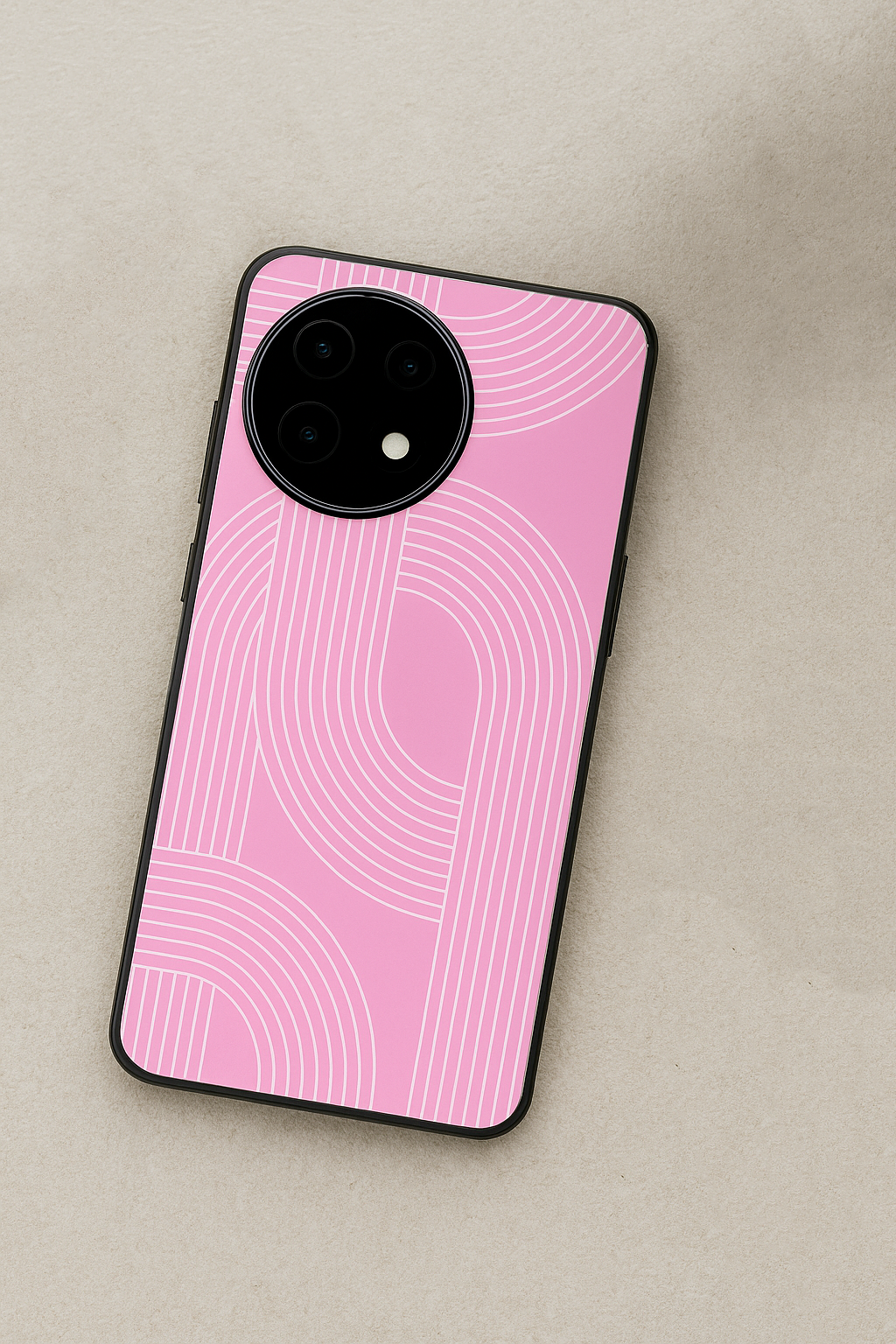 Linear Blush Glass Back Cover For One Plus 13, 12, 11, 10, Nord Series