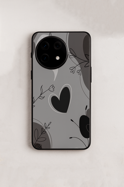Muted Hearts Glass Back Cover For One Plus 13, 12, 11, 10, Nord Series